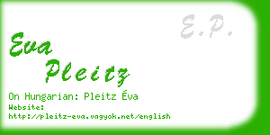 eva pleitz business card